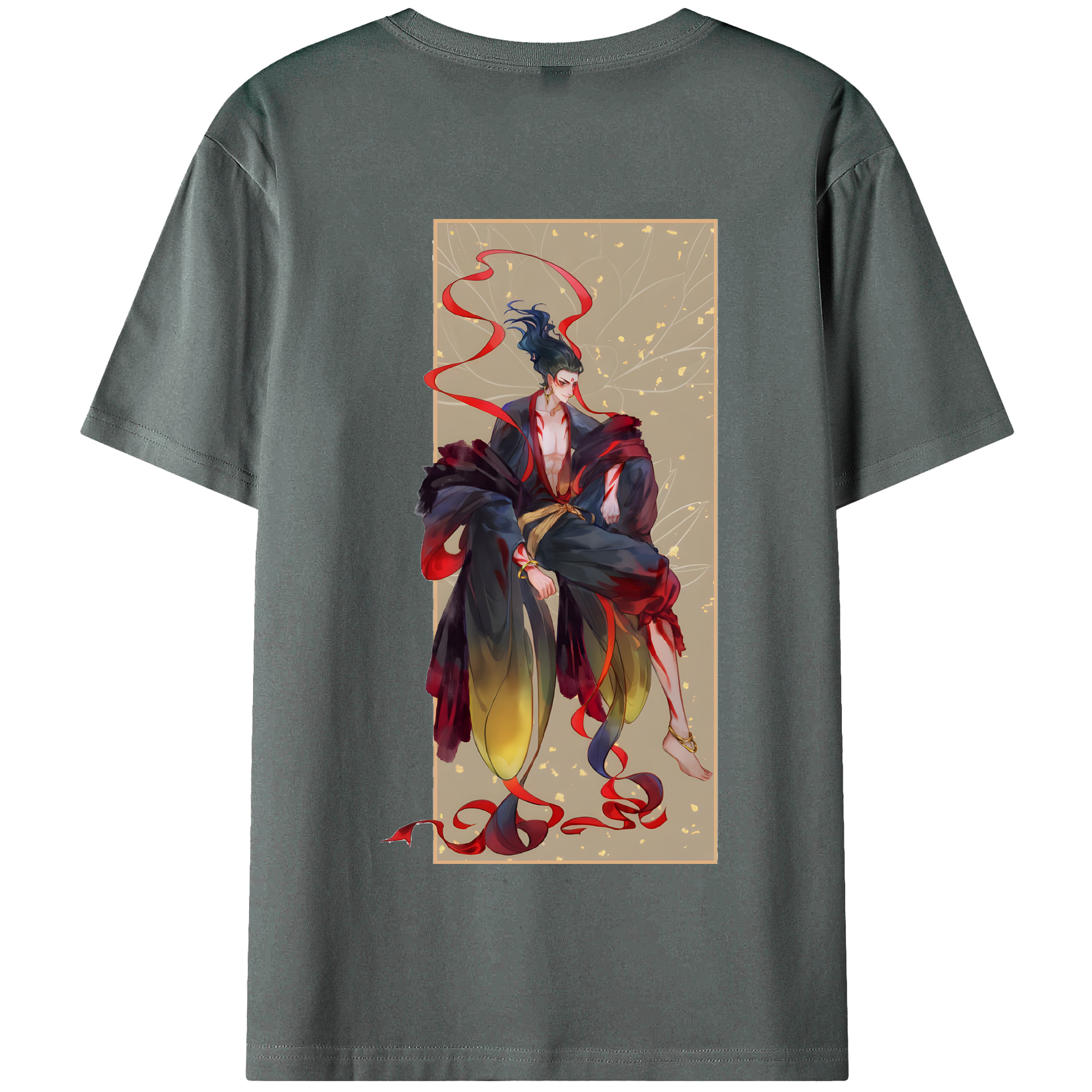 （画像用） Ne Zha 2 ナタ 魔童の大暴れ 綿100％半袖Tシャツ（背面プリント）